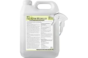 Elixir Gardens 4 Litre Strong Fast-Acting Weedkiller with Spray Head & Hose | Glyphosate-Free, Natural & Organic Ready-to-Use Formula (60g/l Acetic Acid) Weed Killer | Results in 24 Hours