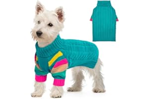 OUOBOB Suéteres para perros pequeños, suéteres para perros pequeños, suéteres para perros pequeños, niñas y niños, suéteres elásticos de cuello alto para cachorros, suéter para perros pequeños,