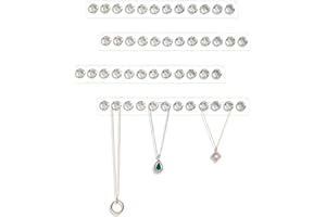 MYMAZN Acryl-Halskettenhalter, 4er-Set, zur Wandmontage, Schmuck-Organizer zum Aufhängen mit 12 Haken in Diamantform, transparenter Halskettenaufhänger, Armband, Geschenk für Mädchen und Frauen