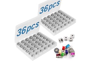 YOUNGSAY 72 bobine per macchina da cucire, bobine di filo inferiore, in metallo, universali, con 2 bobine per macchina da cucire, per diverse macchine da cucire (20 x 20 x 10 mm)