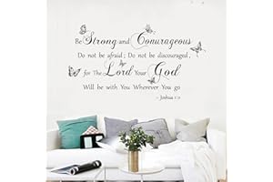ORIGACH Bible Verse Wall Decals Joshua 1:9 Religious Wall Quotes Stickers Be Strong and Courageous Do Not Be Afraid for Living Room Church