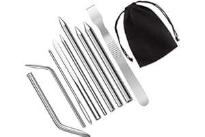 LUTER 9pcs Aiguille en Paracorde FID Acier Inoxydable Aiguille à Lacer Dans un Sac en Velours pour Le Tissage du Cuir et Le Bracelet en Paracorde