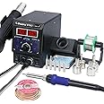 Preciva 8786D I 2-in-1 Hot Air Gun Rework and Soldering Iron Station with ℉/℃, Cold/Hot Air Conversion, Soldering Iron Station with Digital Temperature Correction and Sleep Function