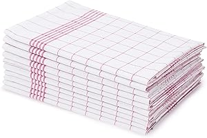 Amago - 10er Pack Geschirrtücher, 100 prozent Baumwolle, 50 x 70 cm - Rot
