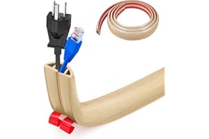 BOCGUY Petite goulotte de câble flexible, autocollante, 1 m x 3 cm, cache-câbles flexible, facile à couper, montage pour tous les câbles d'alimentation, maison, bureau, entrepôt (grain d'érable)