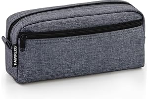 HASVREOG Big Capacity Pencil Case Large Capacity Pen Bag for Students Stationery Pouch Pencil Box Desk Organizer with Smooth Zipper Portable Pencil Pouch for School Office Supplies(Grey)