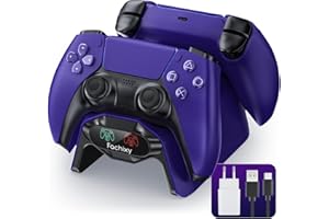 Fachixy 「2024 Nuovo」 Caricatore Joystick PS5, 2H Rapido Base Ricarica PS5 con Display LED di Ricarica, Con spine e cavi individuali, Caricatore Controller ps5 Compatibile
