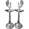 DSA silver plated puja samai samayi oil lamp diya 12 Inch