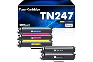 INKALFA 5-Pack TN247 TN-243CMYK Compatible Toner pour Brother DCP-L3550CDW TN243 Multipack MFC-L3750CDW HL-L3210CW MFC-L3770CDW HL-L3230CDW MFC-L3710CW DCP-L3510CDW TN243CMYK Noir Noir Cyan Magenta Jaune