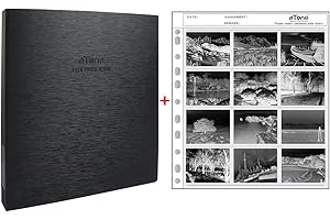 ETONE Acid Free Archival Film Bag Album Film Protector Storage Box Archival Binder with Ring for Printfile Standard 135 35mm 120 4x5 8x10 Negative Pages Film Bag(120)