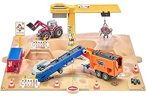 siku 5701, Fosa de obra, Metal/Plástico, Multicolor, Incl. Tractor Massey Ferguson 1:50 con cargador frontal, Versatilidad de juego