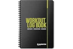 Gymwise Workout Log Book | A5 Size | 110+ Pages | Daily Tips & Quotes | Set Goals | Track Lifts, Weight & Cardio | Premium Fitness Planner (Green)
