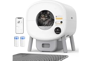 VERYMODEL Lettiera Gatto Autopulente, 85L+15L Lettiera Automatica per Gatti con Controllo Tramite App, Tappetino, Anti-Pizzicamento, Lettiera Elettrica Autopulente per Gatti Coperchio Rimovibile