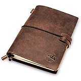Mini Reisetagebuch aus Leder in Reisepassgröße - Kleines Notizbuch, Perfekt zum Schreiben, Ideen Sammeln, Tagebuch Schreiben 