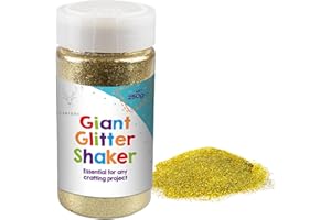 CARIBOU LIVING Big Giant Jumbo Gold Glitter Shimmer Shakers 250g Pot of Sparkling Magic for All Arts and Crafting Projects