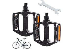 FZYCOM Pédales de Vélo Antidérapantes en Aluminium avec Réflecteurs, Roulement 9/16in, Pédales de VTT pour BMX, MTB, Vélos de Course
