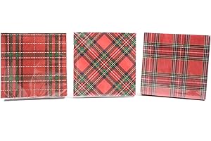 Magie di Natale Tovaglioli natalizi "Tartan" 33 x 33 cm decorazione per tavola di Natale, confezione da 20 tovaglioli