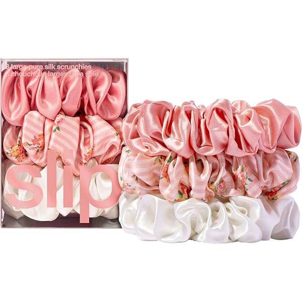 Slip Midi Scrunchies Aus 100 % Maulbeerseide – Set Mit 5 Farben, Schonend Fürs Haar, Reduziert Haarbruch