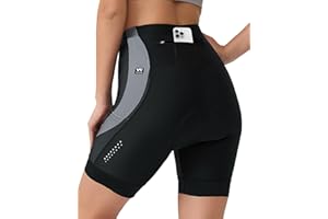 VeloVibe Radhose Damen mit 4D Sitzpolster Fahrradhose Damen Radlerhose Damen Gepolstert Atmungsaktiv Stoßfeste Radhose Damen Kurz mit Taschen Radlershorts Damen