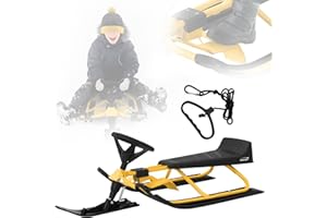 ECD Germany Lenkschlitten, Kinderschlitten Rodel ab 5 Jahre PL