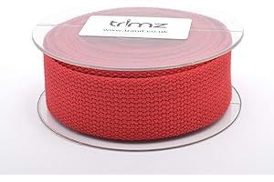 5m x 30mm Trimz 100% Heavy Duty Cotton Webbing - Dark Red