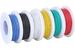 TUOFENG 28 AWG Elektrischer Draht, Farbiger Draht Kit, 28 Gauge Flexibler Silikon Draht,Jede Farbe 13 Meter Spulen, 300 V Isolierter Draht