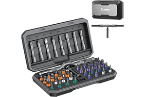 Saker 42 in 1 Magnetic Screwdriver Set, Multi Bit Free Combination Ratchet Screwdriver Set Portable Repair Tool Kit for Gifts, Furniture, Computer, Bicycle and DIY Grey