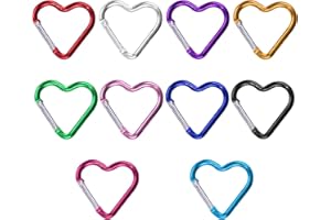 QIANFENG 10 Stück Karabinerhaken Klein,Herz Karabiner,Schlüsselanhänger,Bunt Stern,Bunte Heart,Herzen,Herzform Kleine Normalkarabiner,Orange Schlüsselring,Schnellverschlusskarabiner,Für Camping,Angeln,Berge