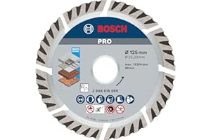 Bosch 1x PRO Multi Material Diamanttrennscheibe (für Beton, Stahlbeton, Ø 125 mm, Professional Zubehör Kleiner Winkelschleifer)
