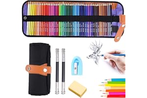 JOYBOY Matite Colorate,50 Set di Matite Colorate Professionali da Disegno,Con 2 Estensori per matita e 1 gomma,per Schizzi per Artisti Professionisti e Principianti