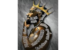 TISHIRON Paint by Number for Adults, Black Men Adult Paint by Numbers, African American Portrait I Am Enough Paint by Numbers Frameless, Crafts for Adults Perfect Wall Decor for Home Office 16x20 Inch