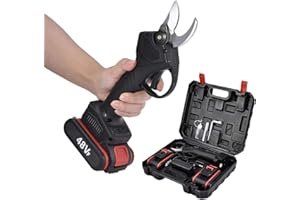 Sécateur électrique Jardin sans Fil 21V, diamètre de Coupe de 30 mm, Portable Élagage Rechargeable Ciseaux Sécateur Branch Cutter avec 2 Batteries au Lithium, Haute Puissance