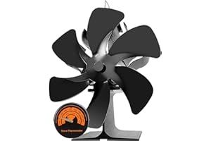 BYBULE Wood Stove Fan Log Burner Fan Wood burner Fireplace Fan Big 6 Blades fan Heat Powered Eco Fireplace Fans Silent for Home Wood Burning/Log Burner/Fireplaces