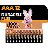 Duracell Plus AAA Batteries (12 Pack) - Alkaline 1.5V - Up To 100% Extra Life - Reliability For Everyday Devices - 0% Plastic