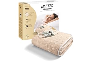 Imetec nakładka podgrzewana - podgrzewacz do łóżka podwójnego 150 x 137 cm, 2 elementy sterujące z 2 temperaturami, materiał pikowany, można prać ręcznie i w pralce w temperaturze 30°C - Wyprodukowano
