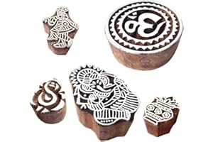 ROYAL KRAFT Indien Pattern Religieux et Ganesha Bois Impression Tampons (Set de 5)