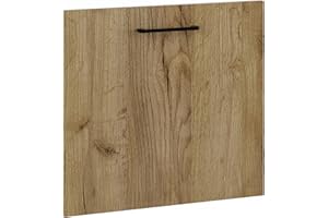 Laclar Geschirrspüler Front für Einbauküche - Küchenfront Ersatz für integrierte Spülmaschine - Laminatplatte ohne Griff - für Moderne & Klassische Küchenstile - 59,6x1,8x57 cm - Eiche Craft Gold