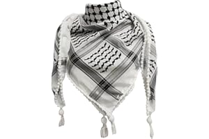 Hperu Sciarpa palestinese, sciarpa palestinese 48x48 'keffiyeh palestine autentica sciarpa palestinese involucri di cotone shemagh sciarpa unisex unisex arabo segale palestinese keffiyeh con nappe