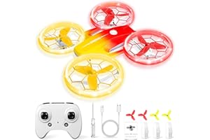 Charmofun Mini Drone Giocattolo per Bambini, Drone Telecomandato con 4 Effetti Luci Led, Droni per Principianti con Capriole a 360°, 3 Batterie, Regali per Bambini e Bambine 6 7 8 9 10+ Anni