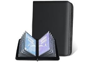 Jumbo WITHYU kortalbum - ringlös kortmapp, 60 fickor, PU-läder kortfodral för TCG och samlarkort (svart, 14,5 x 20 cm)