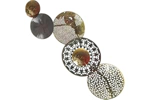 Logbuch-Verlag Grande scultura da parete in metallo, 74,5 cm, decorazione da parete da appendere, oro antico, marrone, vintage, idea regalo