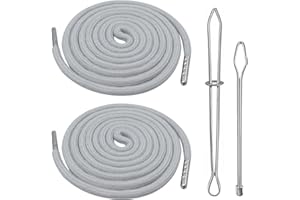 DEVANTIA Sznurek do bluzy i spodni dresowych – 140 cm, bawełniany sznurek z metalowymi końcówkami, igła do przewlekania klamerka – Taśma do bluzy z kapturem, Sznurek do spodni (2 element, Szary)