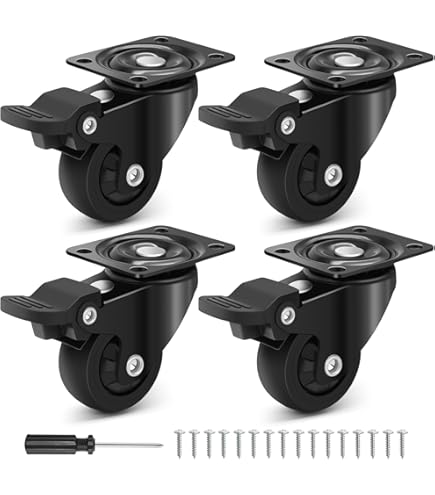 Cyclingcolors 2x Roulette De Lit Rigide Lisse 30mm Charge 40kg Tiroir Meuble étagère Armoire Lit Gigogne Acier Plastique