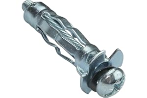 AERZETIX - Juego de 25 - Tacos de expansión Ø10x37mm - para placas de yeso cuerpo hueco - con tornillo M5x45mm - fijación en tabique seco - C49944