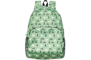 ECO CHIC Lightweight Foldable Water Resistant Backpack Rucksack Folds into Pouch for Storage