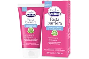 Euphidra - AmidoMio Pasta Barriera, Azione Protettiva e Lenitiva con Amido di Riso 100% da agricoltura biologica, Indicato per le Pelli Fragili e Sottili dei Neonati, Tubo 150ml