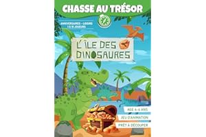Chasse au Trésor des Dinosaures ( 4 à 6 ans) | Livre prêt à découper pour une animation anniversaire dinos | 1 à 10 joueurs: Cahier de jeu loisirs réutilisable !