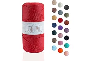 Makromecity Makramee Garn 2mm x 115m Premium Polyester Macrame Cord Polypropylene Yarn für Handwerk Wohndekorationen Platzteller Umhängetasche Handtasche Runner Schnullerkette 20 Farbe