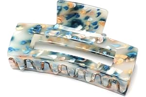 ‎QINGOO QinGoo Groß Acryl Haarklammer Schöne Blau Haarspange Damen Haarschmuck Kopfschmuck Elegant Haar-Accessoire10cm 1stück(Blue)