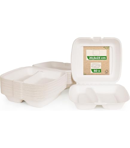 Gobelets En Carton Kraft Marron 360 Ml - Lot De 50 Avec Couvercles, Jetables, Micro-ondes Safe, Pour Soupe, Salade, Glace